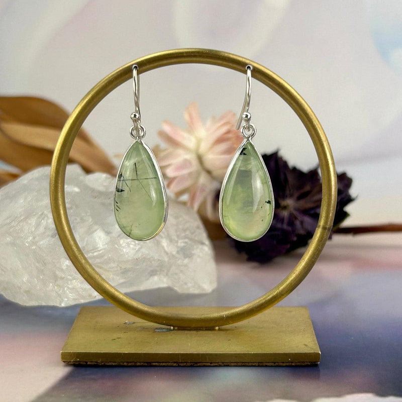 Green Teardrop Crystal Earrings