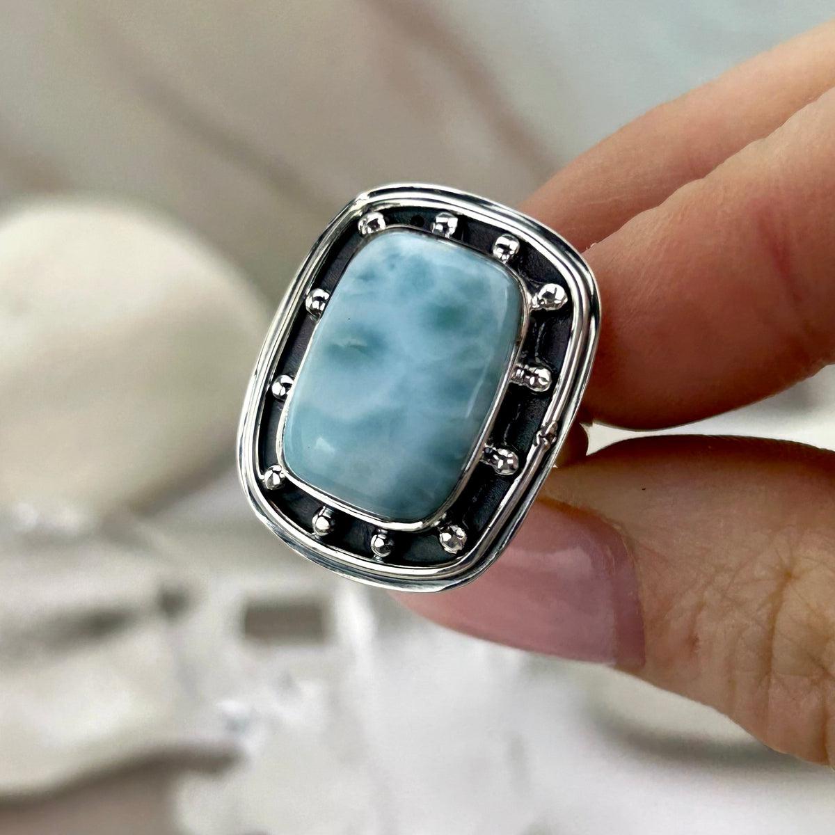 Larimar Sterling Silver Ring