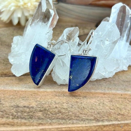Lapis Lazuli Semi Arc Drop Earrings