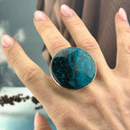Chrysocolla Disc Ring