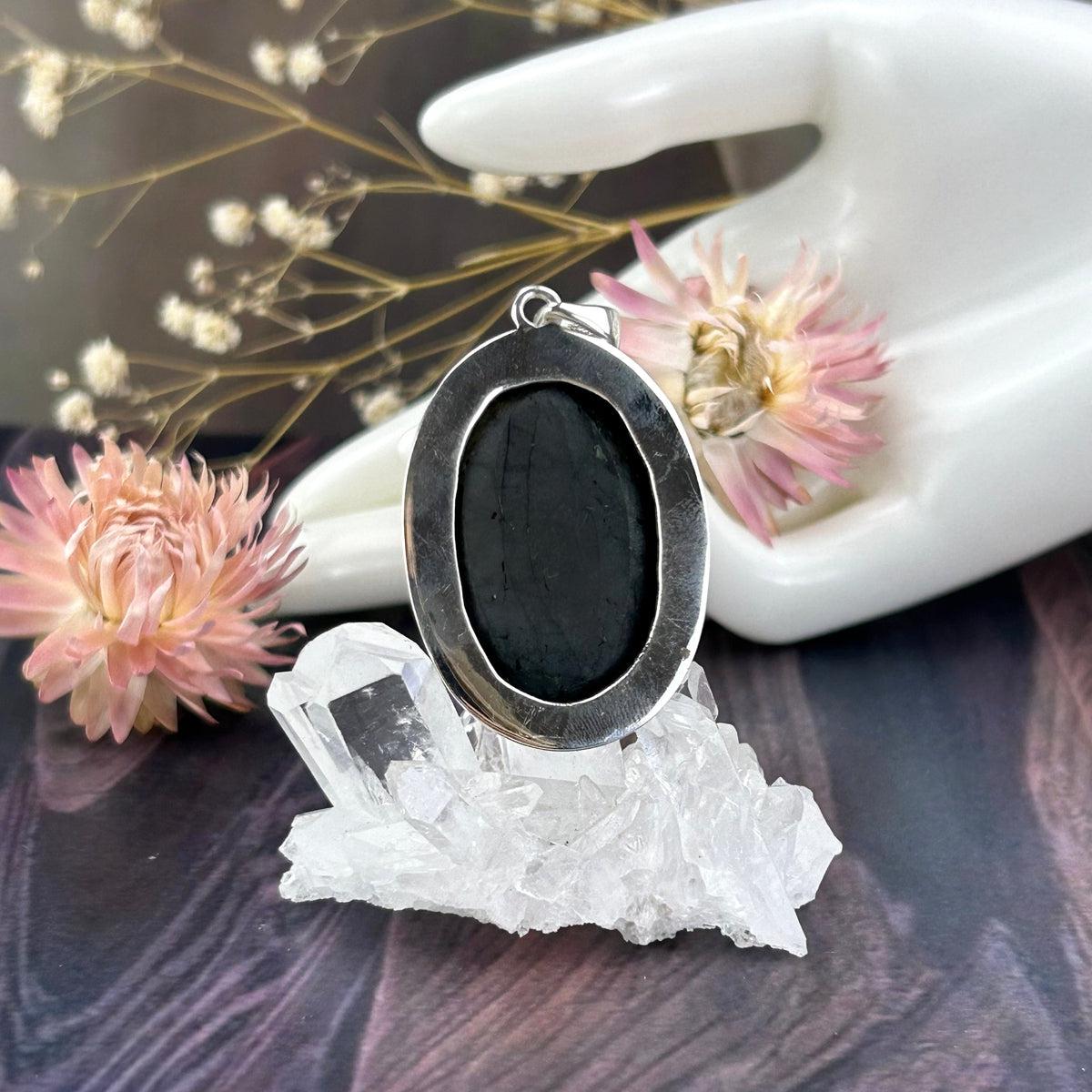 Black Stone Silver Pendant