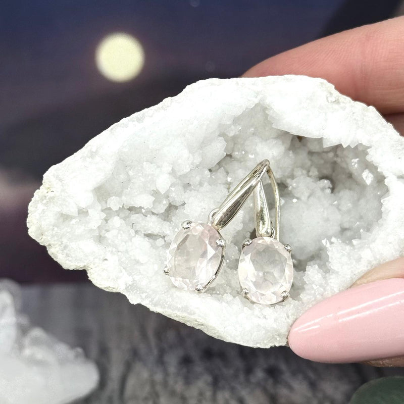 Dainty Rose Quartz Earrings