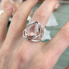 Pink Crystal Sterling Silver Ring
