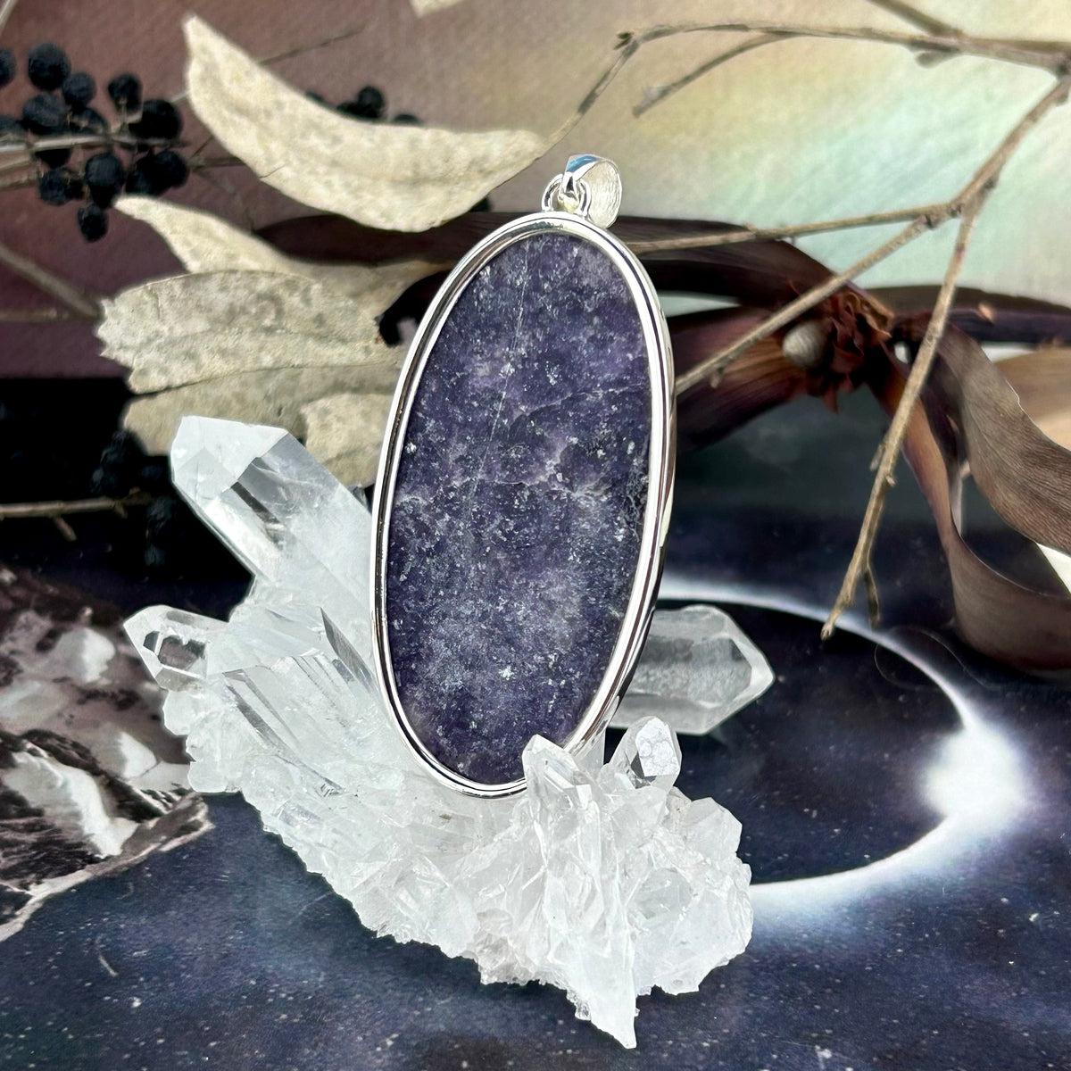 Purple And White Crystal Pendant