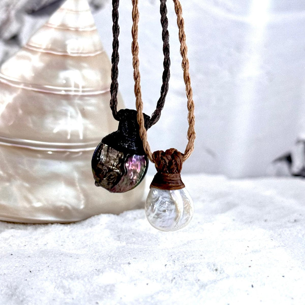 Pearl Leather Cord Necklace
