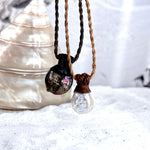 Freshwater Pearl & Leather Cord Talisman Necklaces