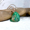 Chrysoprase & Leather Cord Talisman Necklace