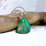 Chrysoprase & Leather Cord Talisman Necklace