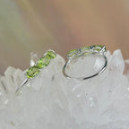 Green Crystal Silver Ring