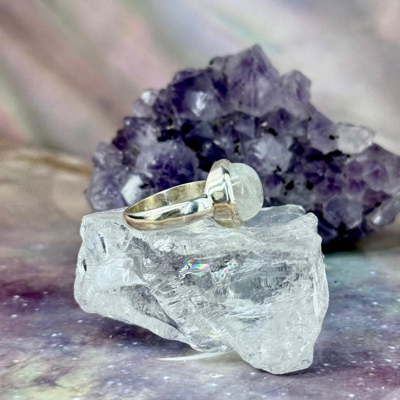 Rainbow Crystal Silver Ring