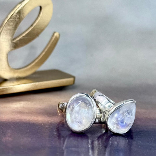Rainbow Moonstone Assorted Shape Rings