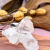 Trillion Cut Rose Quartz Ring