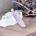 Kunzite Crystal Raw Pendant