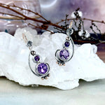 Amethyst Mixed Metal Earrings