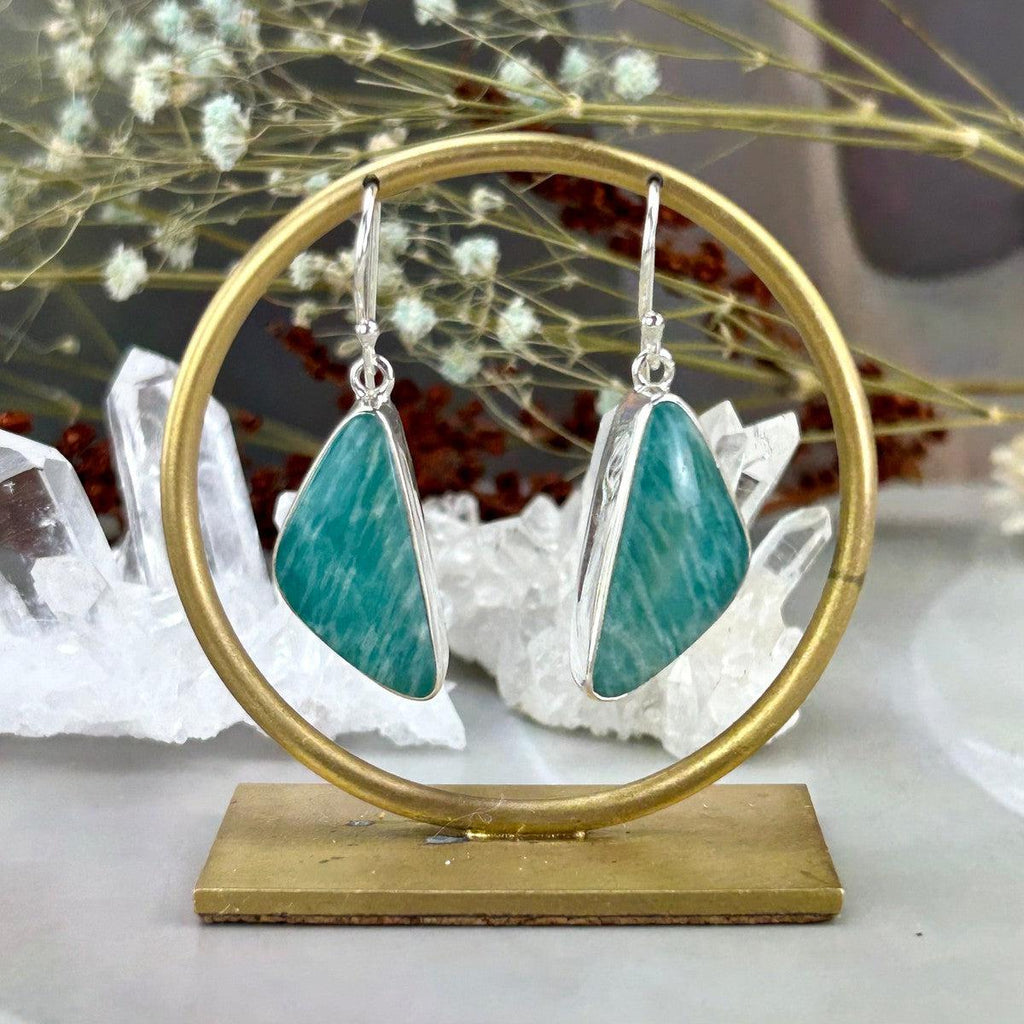 Green And White Crystal Earrings