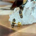 Brown Crystal Gold Studs