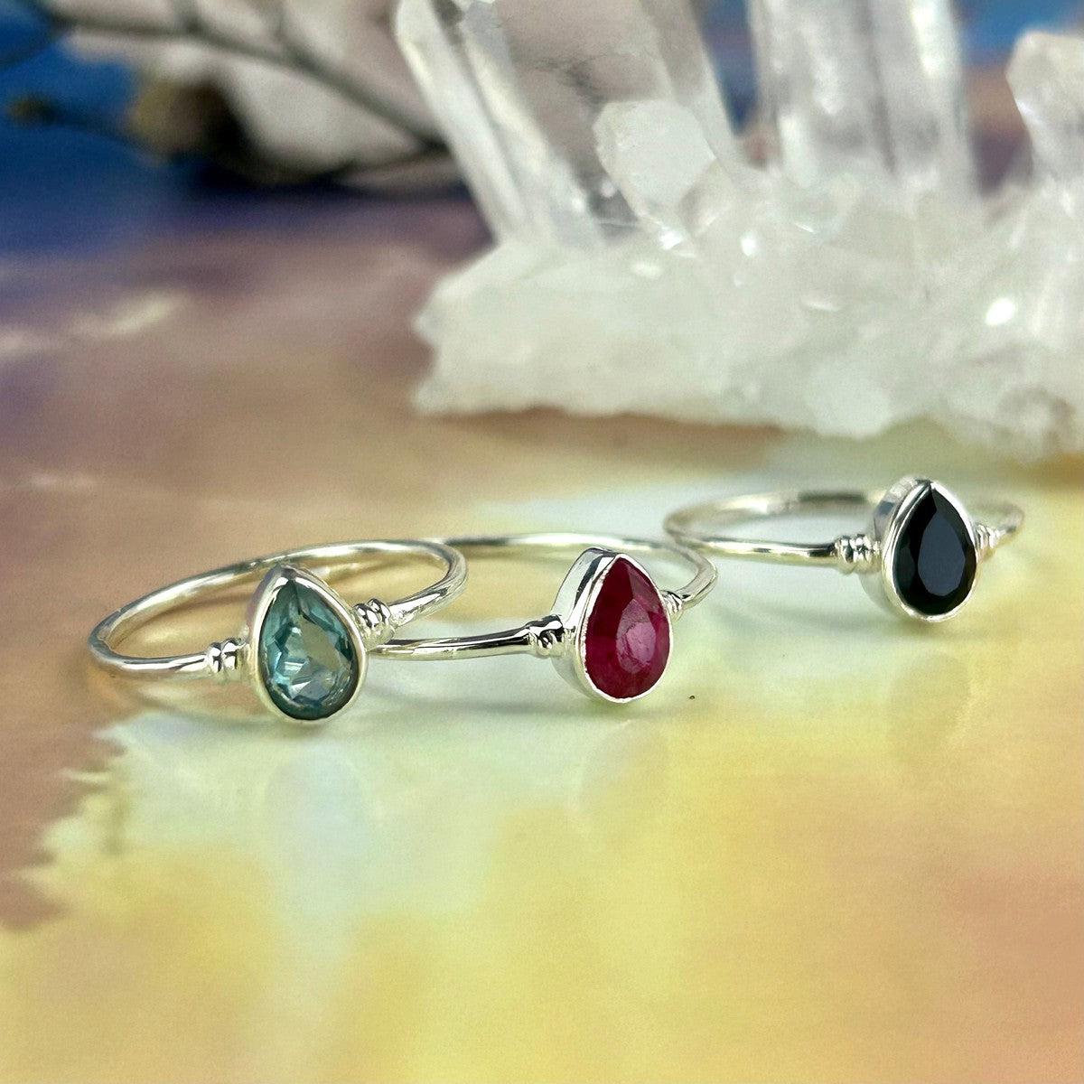 Pear Cut Gemstone Ring