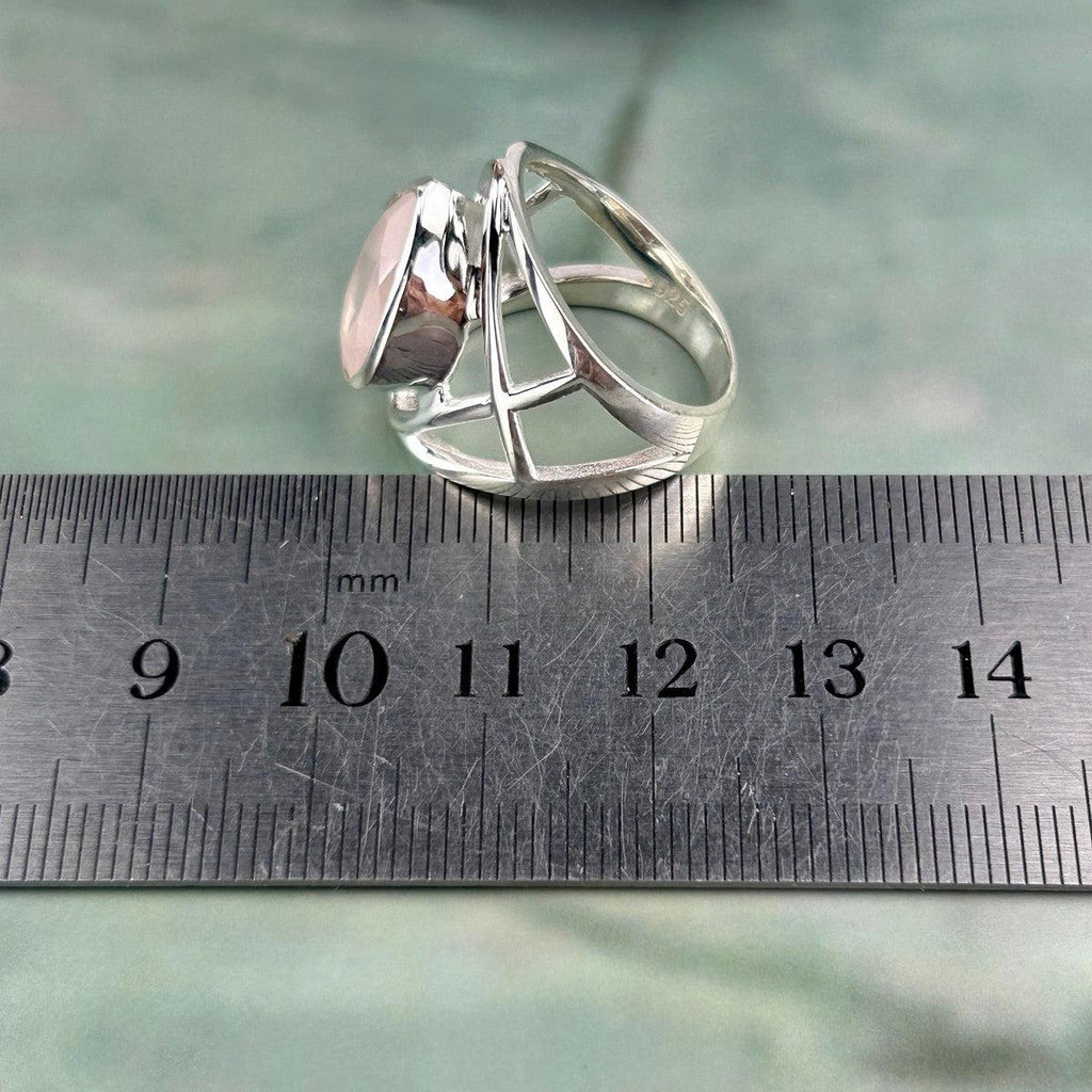 Large Size Rose Quartz Ring