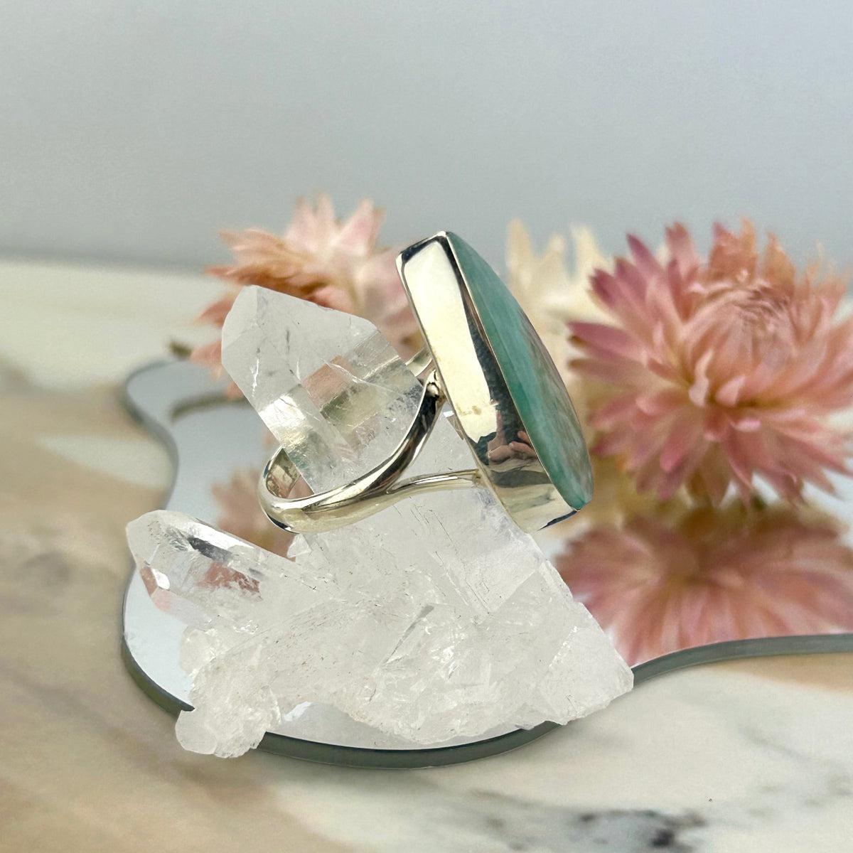 Amazonite Silver Ring