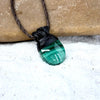 Malachite & Leather Cord Talisman Necklaces (Small & Extra Small)
