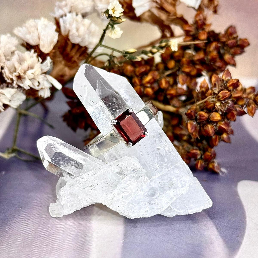 Garnet Rectangular Cut Ring