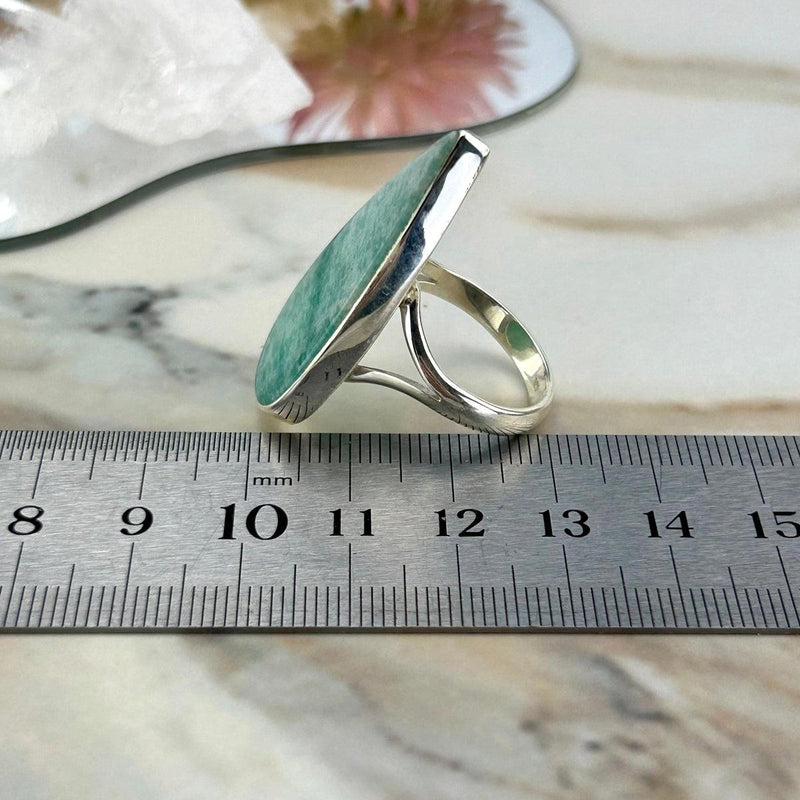 Elongated Teardrop Crystal Ring