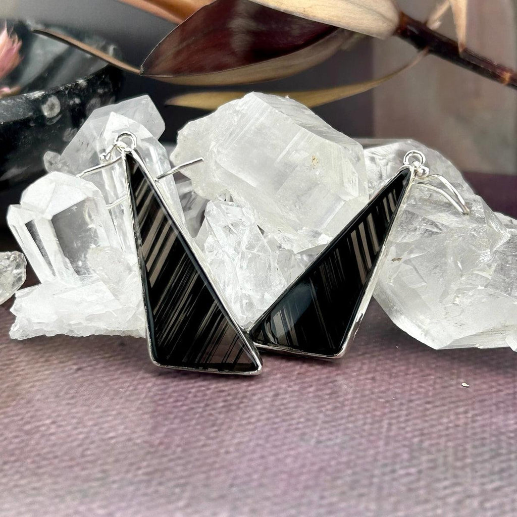 Banded Obsidian Earrings