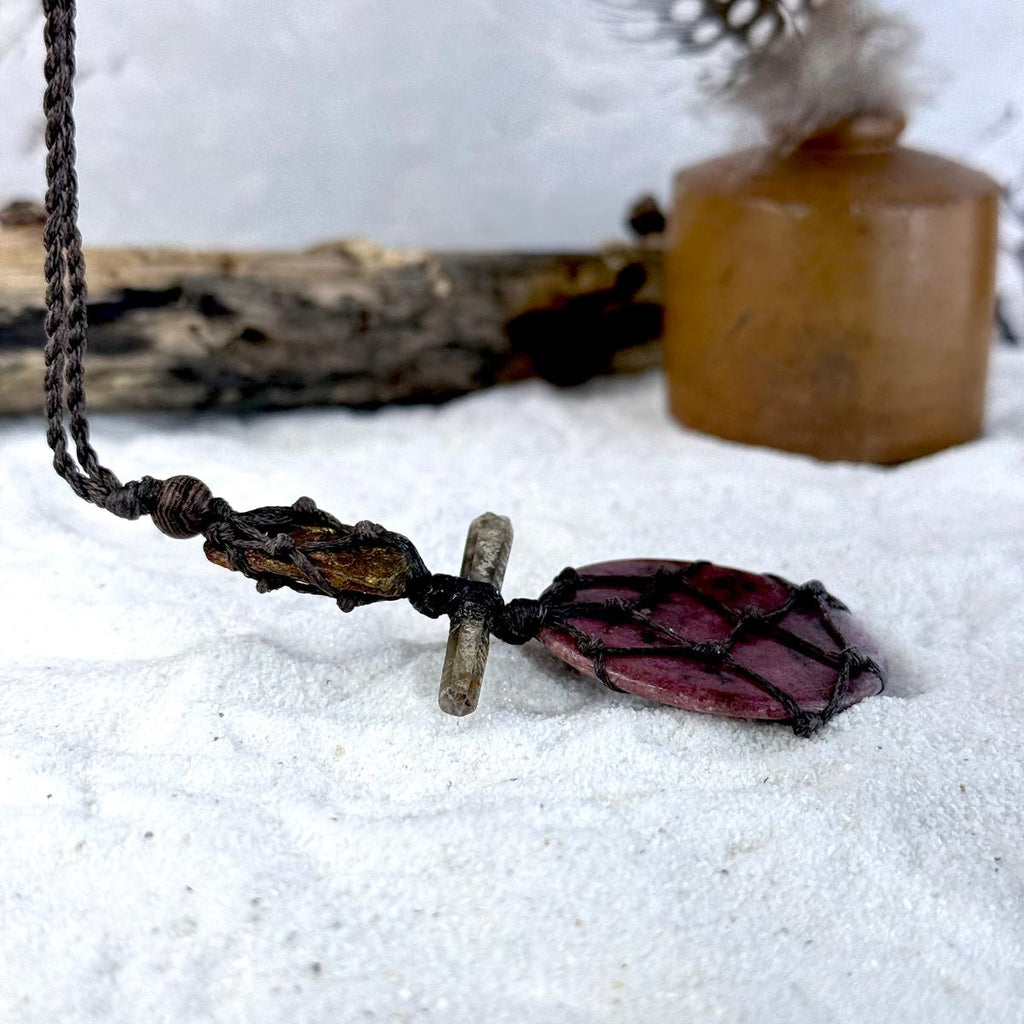 Three Stone Cord Necklace