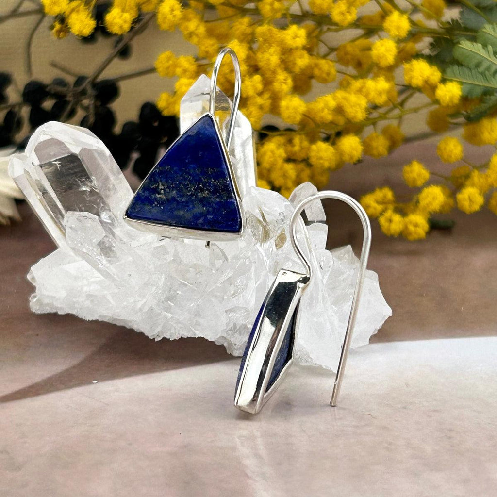 Lapis Lazuli Triangle Earrings