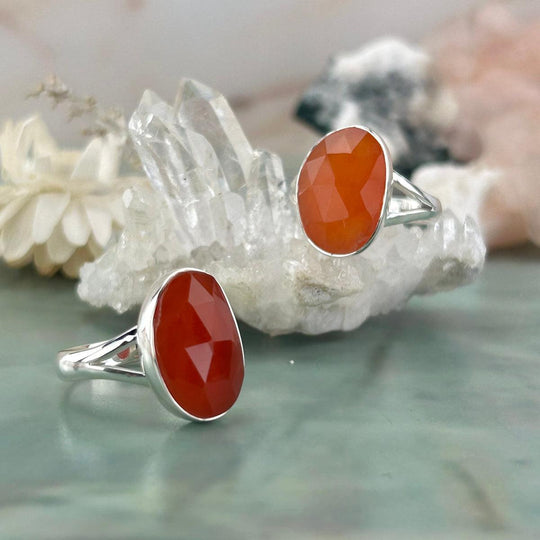 Carnelian Freeform Rings