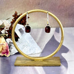 Garnet Silver Drop Earrings