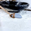 Blue Lace Agate & Leather Cord Talisman Necklaces (Med)