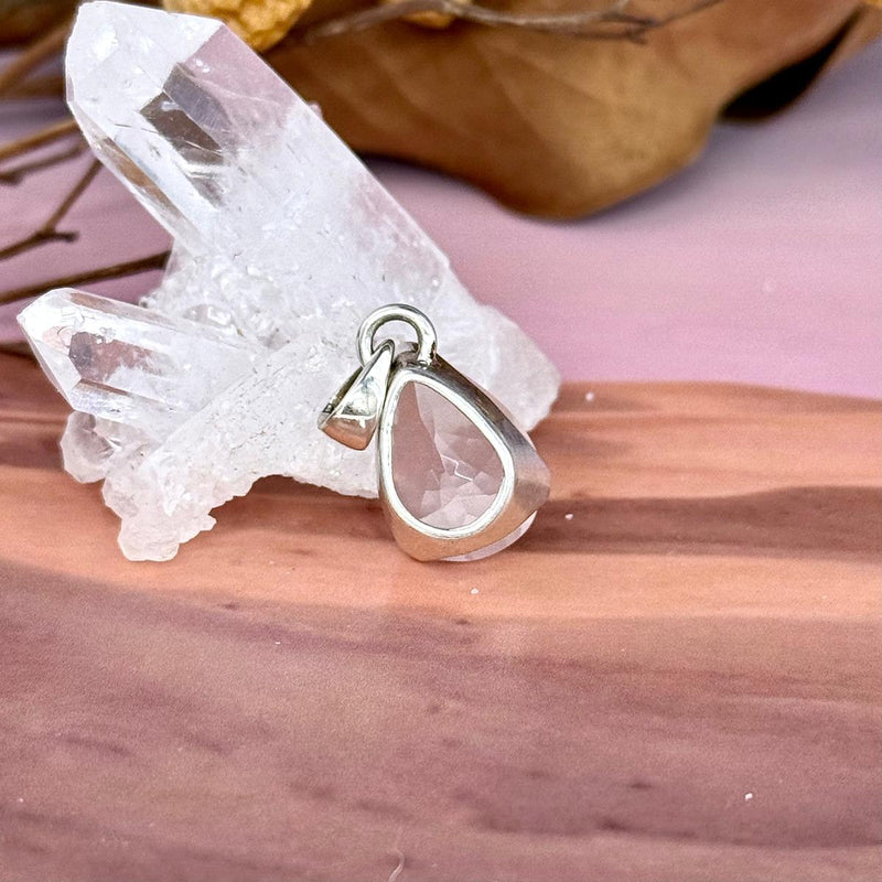 Sterling Silver Pink Crystal Pendant