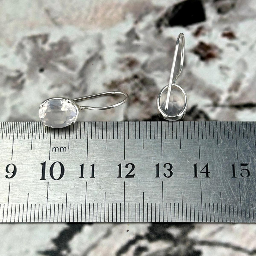 Rose Quartz Oval Drop Earrings
