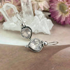 Pink Crystal Silver Earrings