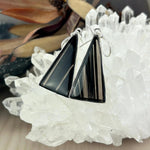 Triangle Tempered Silver Earrings