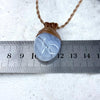 Blue Lace Agate & Leather Cord Talisman Necklaces (Med)
