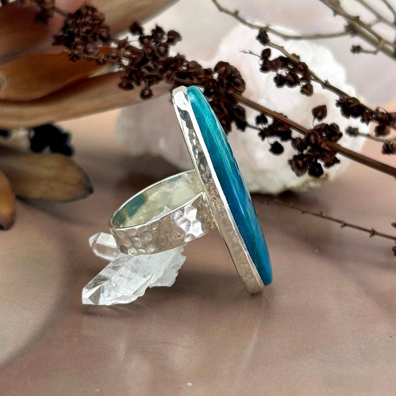 Cyan Coloured Crystal Ring