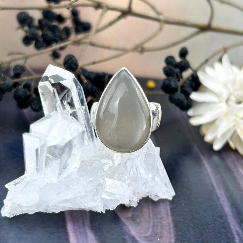 Grey Crystal Ring