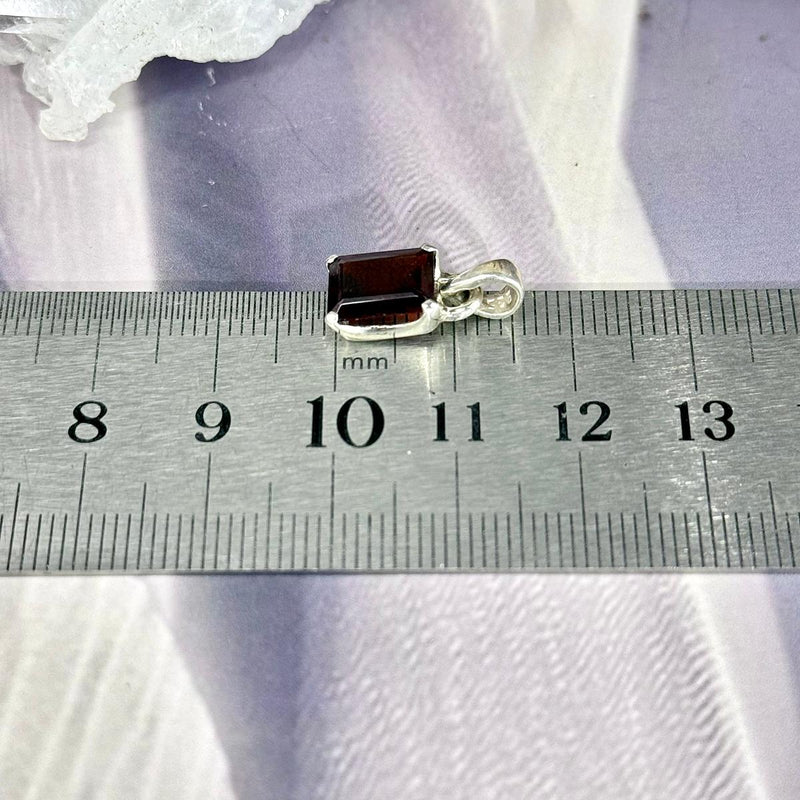 Garnet Emerald Cut Pendant