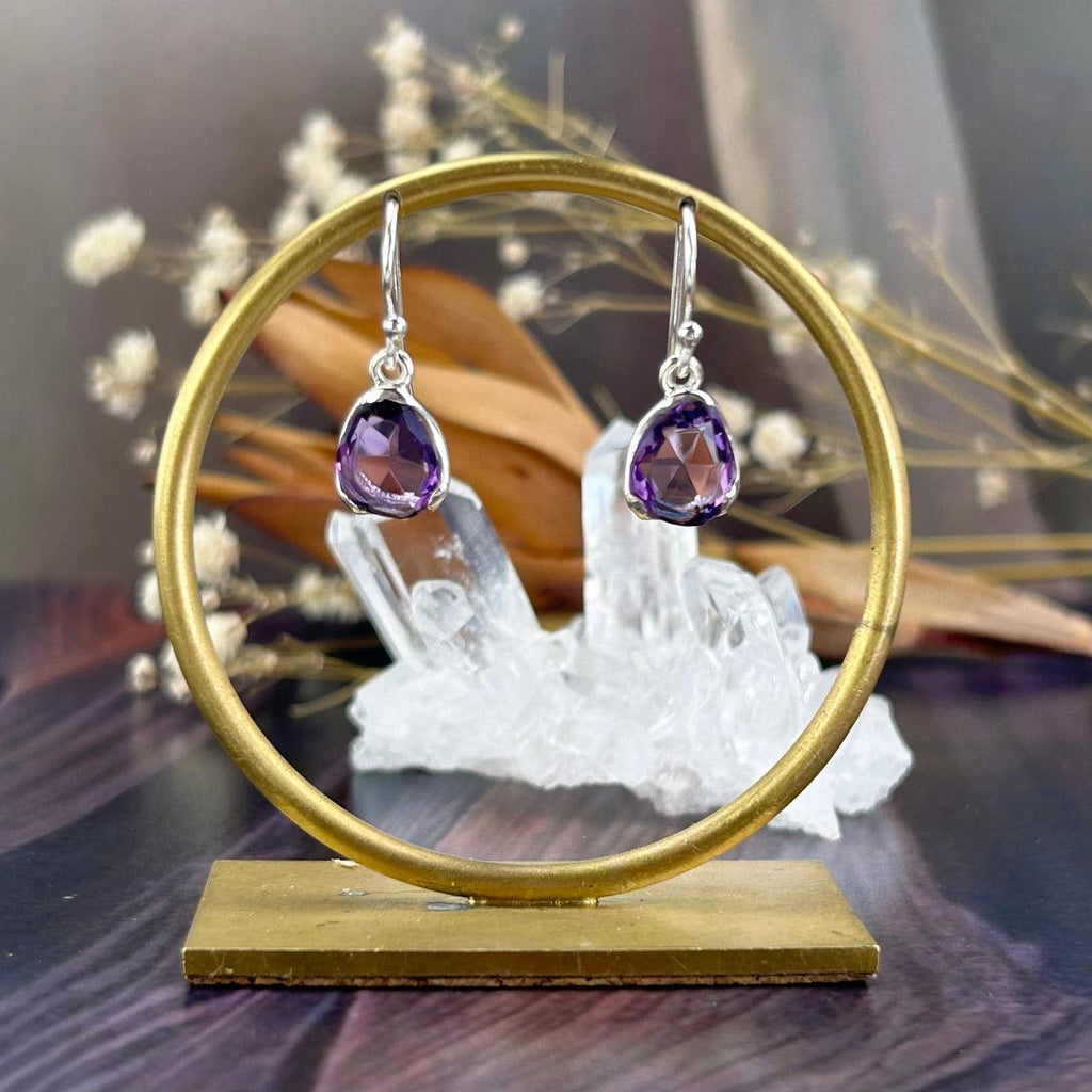 Pear Cut Amethyst Drop Earrings