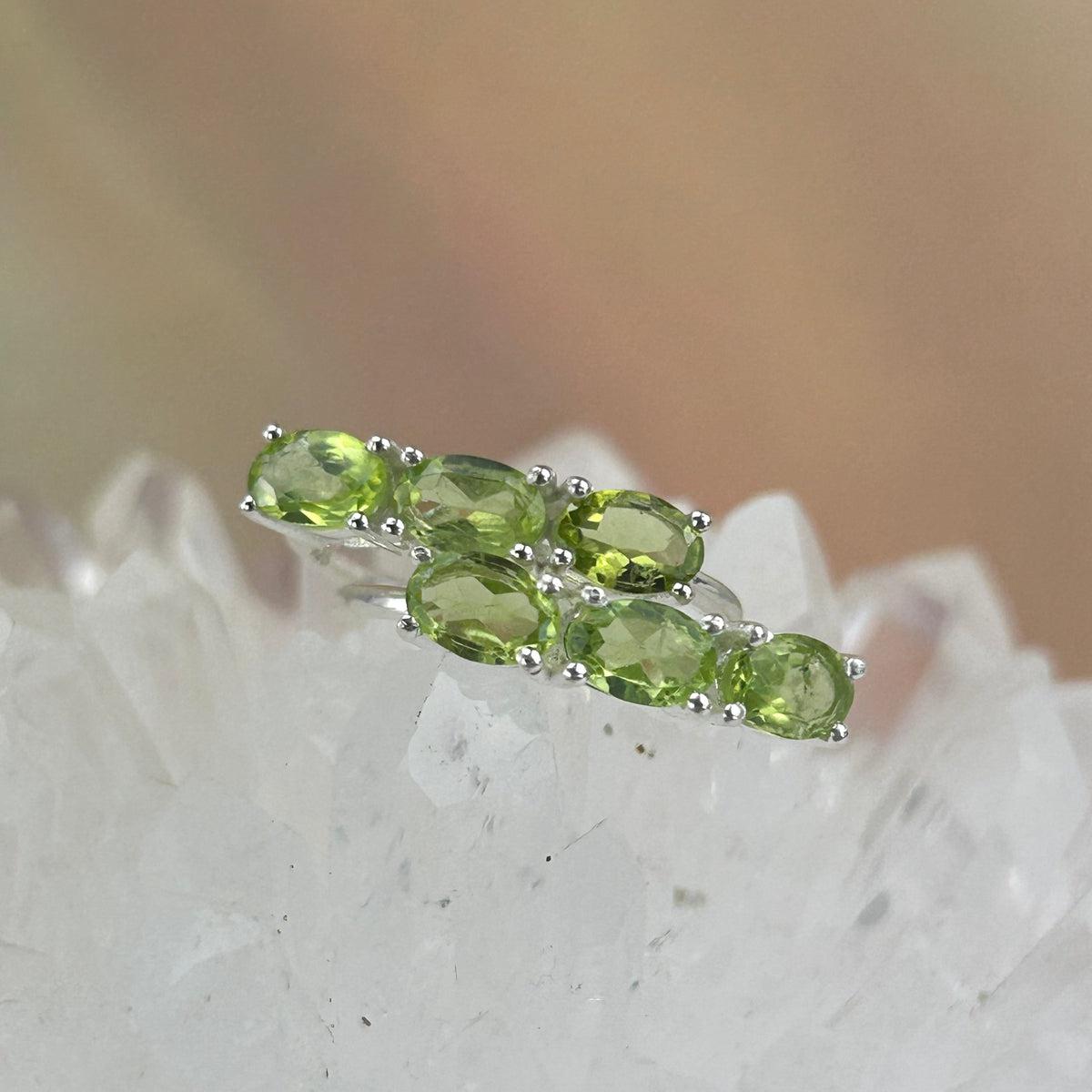 Peridot Three Stone Ring