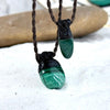 Malachite & Leather Cord Talisman Necklaces (Small & Extra Small)