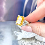 Rectangle Citrine Ring