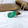 Chrysoprase & Leather Cord Talisman Necklace