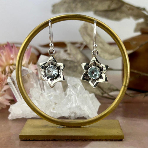 Blue Topaz Silver Earrings