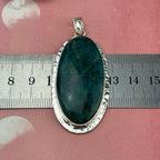 Apatite In Battered Silver Pendant
