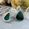 Green Crystal Silver Earrings