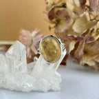 Polished Citrine Stone Ring