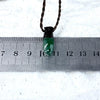 Malachite & Leather Cord Talisman Necklaces (Small & Extra Small)